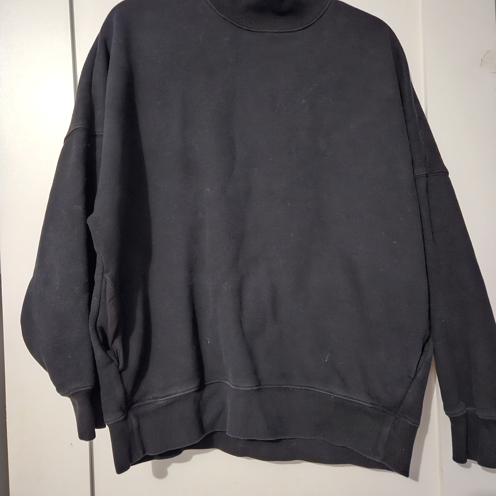 Black TNA Mock Neck Sweatshirt